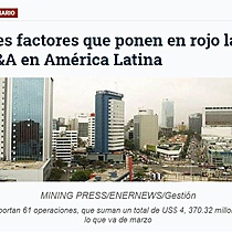 Tres factores que ponen en rojo las M&A en Amrica Latina